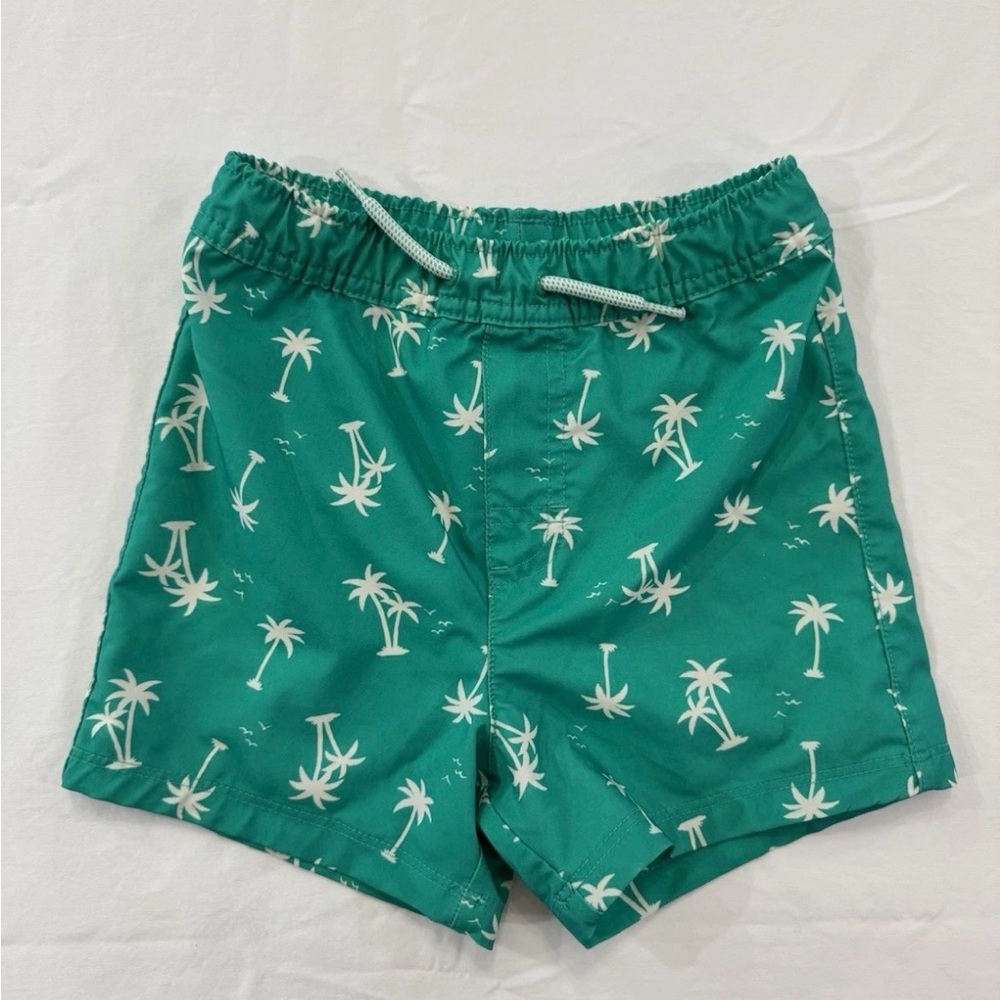 Wonder‎ Nation Boys 2T Swim Suit Green With Palm Trees